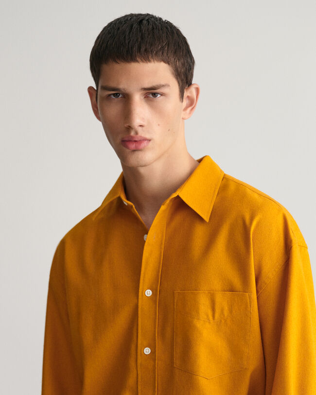 Oversized Hemd aus Seiden-Woll-Noppengarn