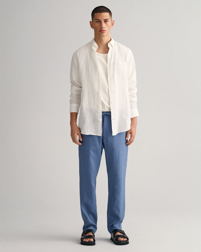 Relaxed Fit Leinen Kordelzughose