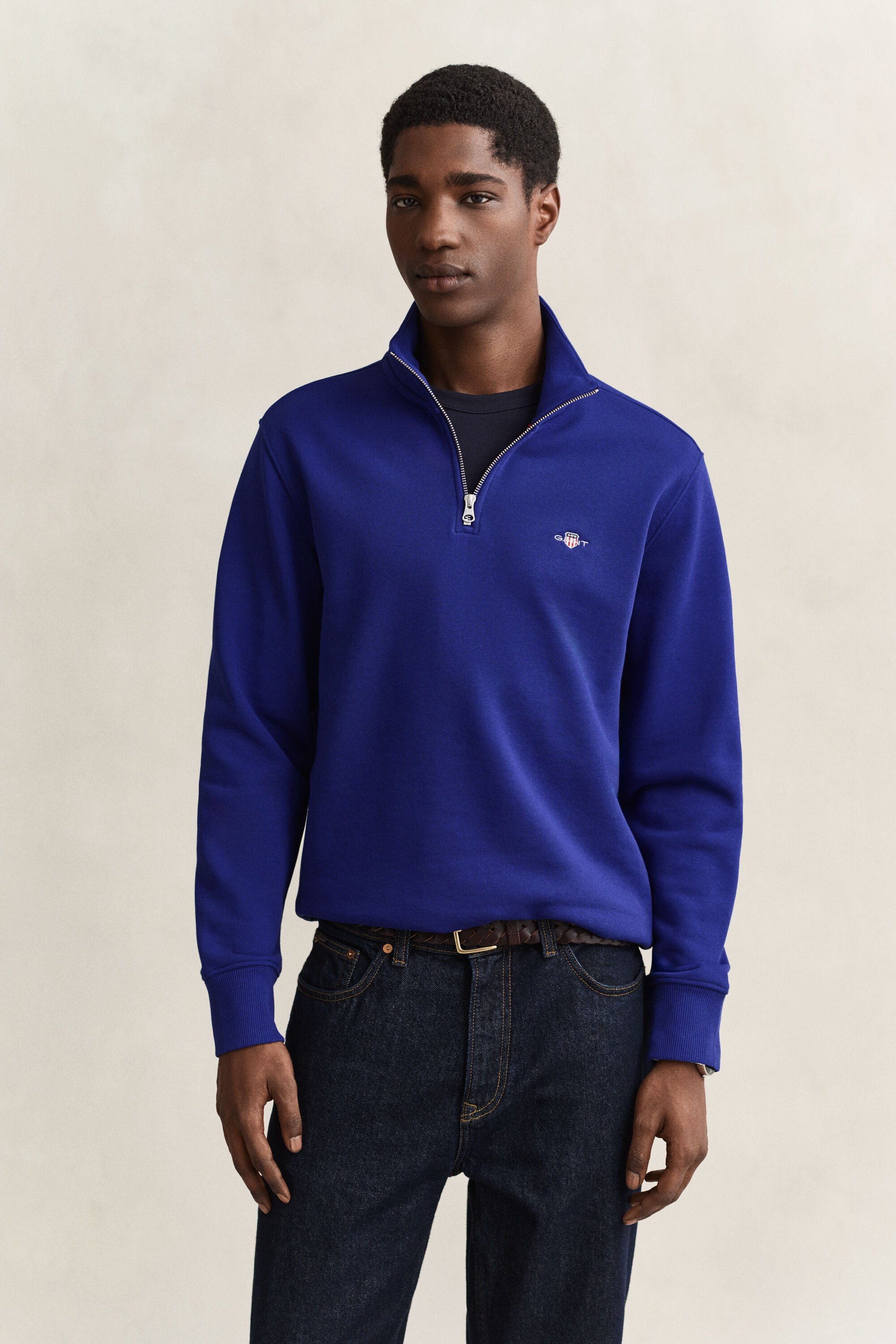 Shield Sweatshirt mit halblangem Reißverschluss