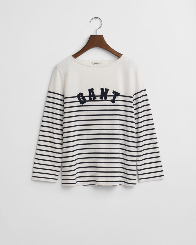 Breton Striped T-Shirt mit U-Boot-Ausschnitt