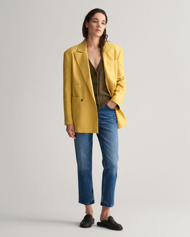 V-Neck Strickjacke mit Fischgr&auml;tmuster