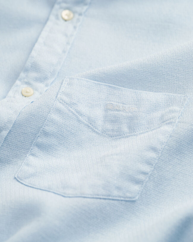 Regular Fit Baumwoll Leinen Hemd mit Struktur