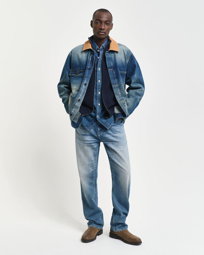 Strickjacke aus strukturierter Baumwolle mit Rei&szlig;verschluss