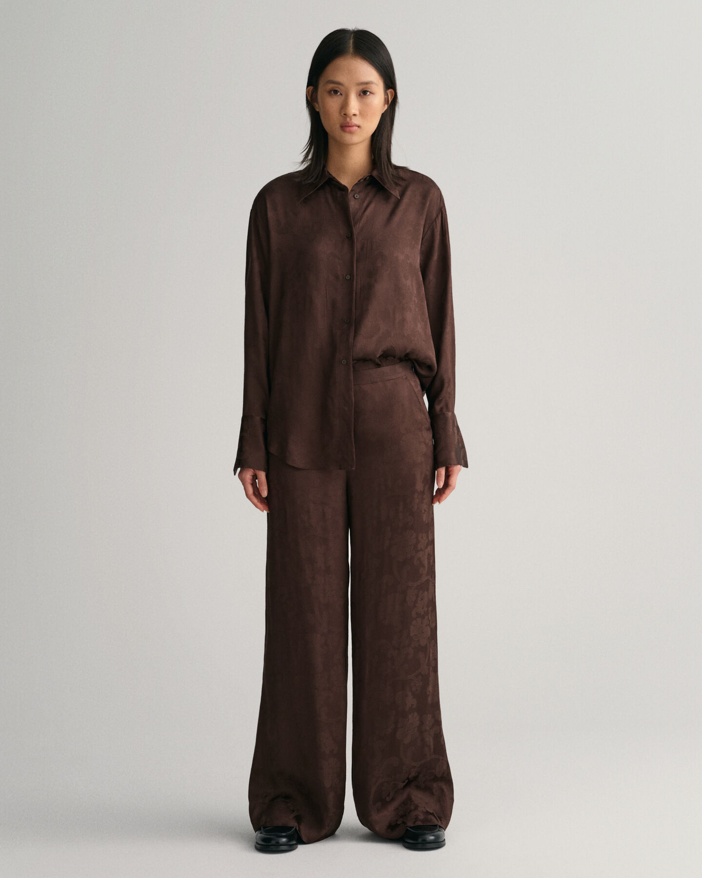 Lace Jacquard Hose mit weitem Bein