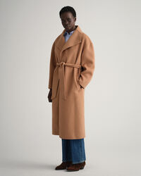 Handgen&auml;hter Mantel mit G&uuml;rtel