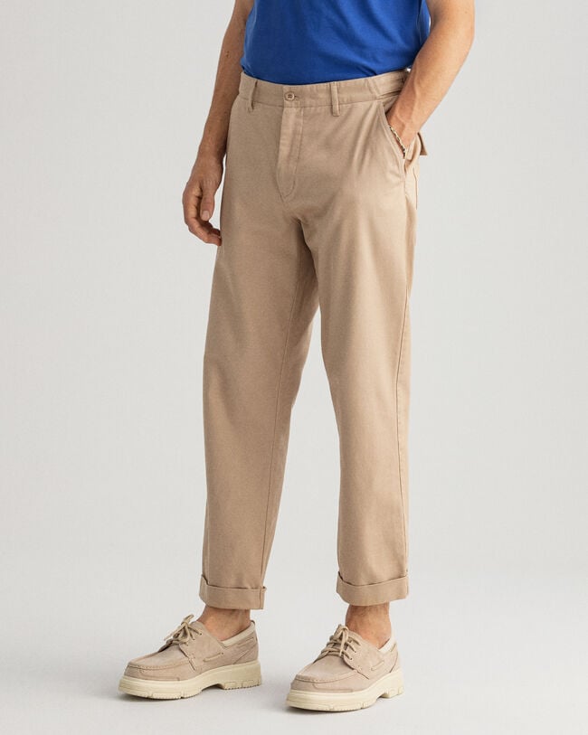 Tapered Chinohose aus Baumwolle
