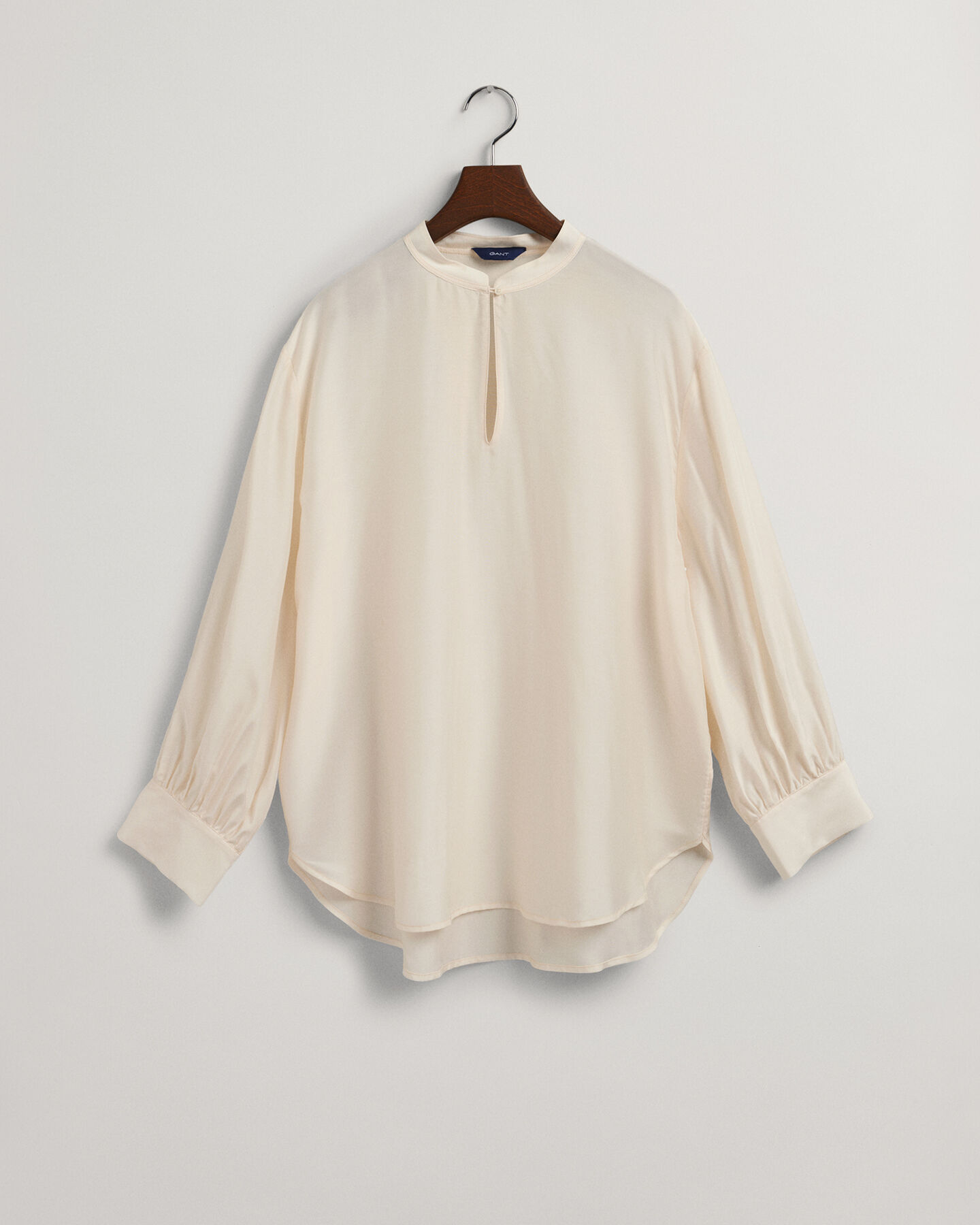 Popover Bluse aus Lyocell und Seide
