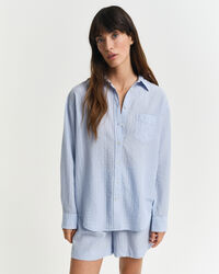 Relaxed Fit Tonal Seersucker Bluse mit Streifen