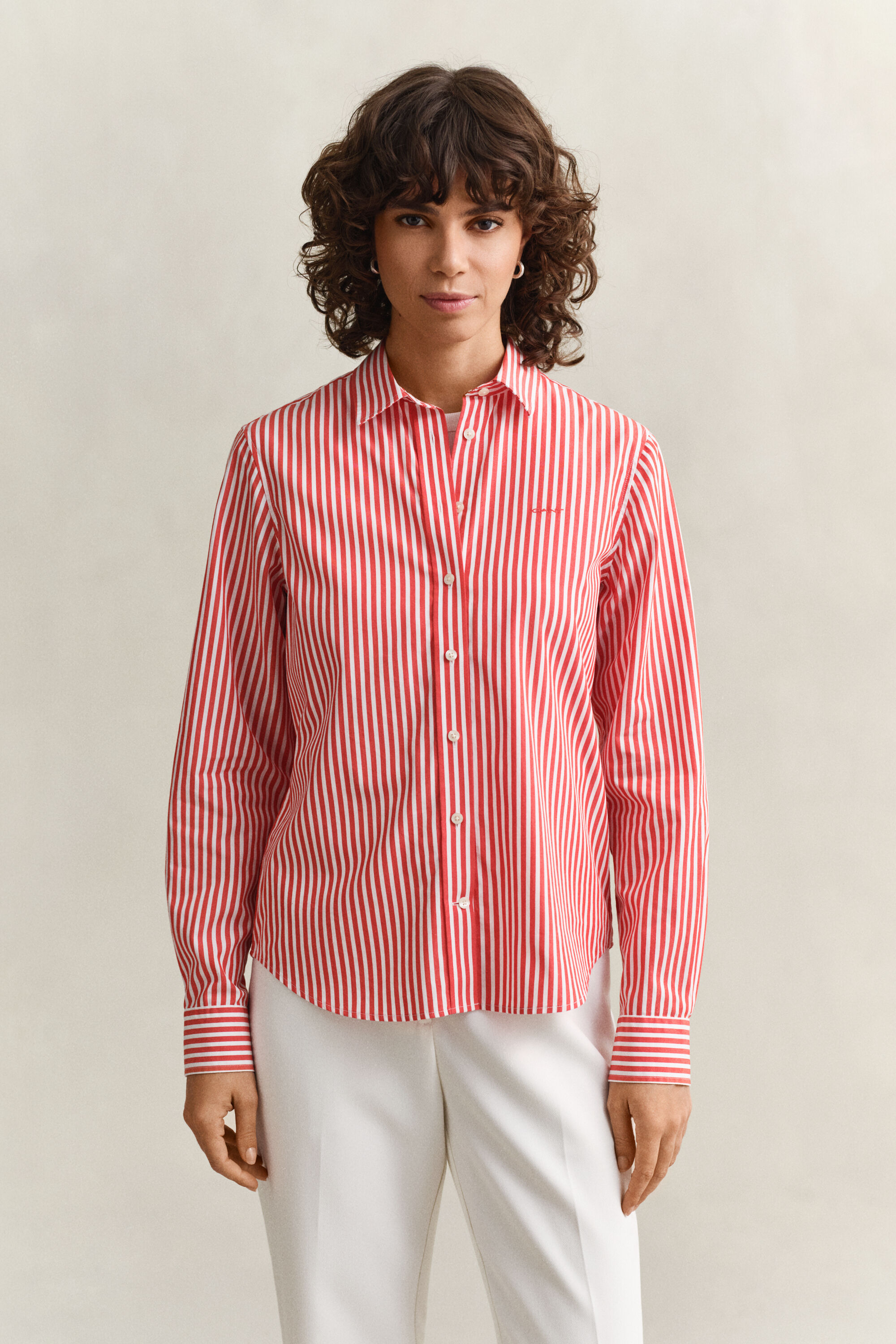 Regular Fit Classic Popeline-Bluse mit Streifen