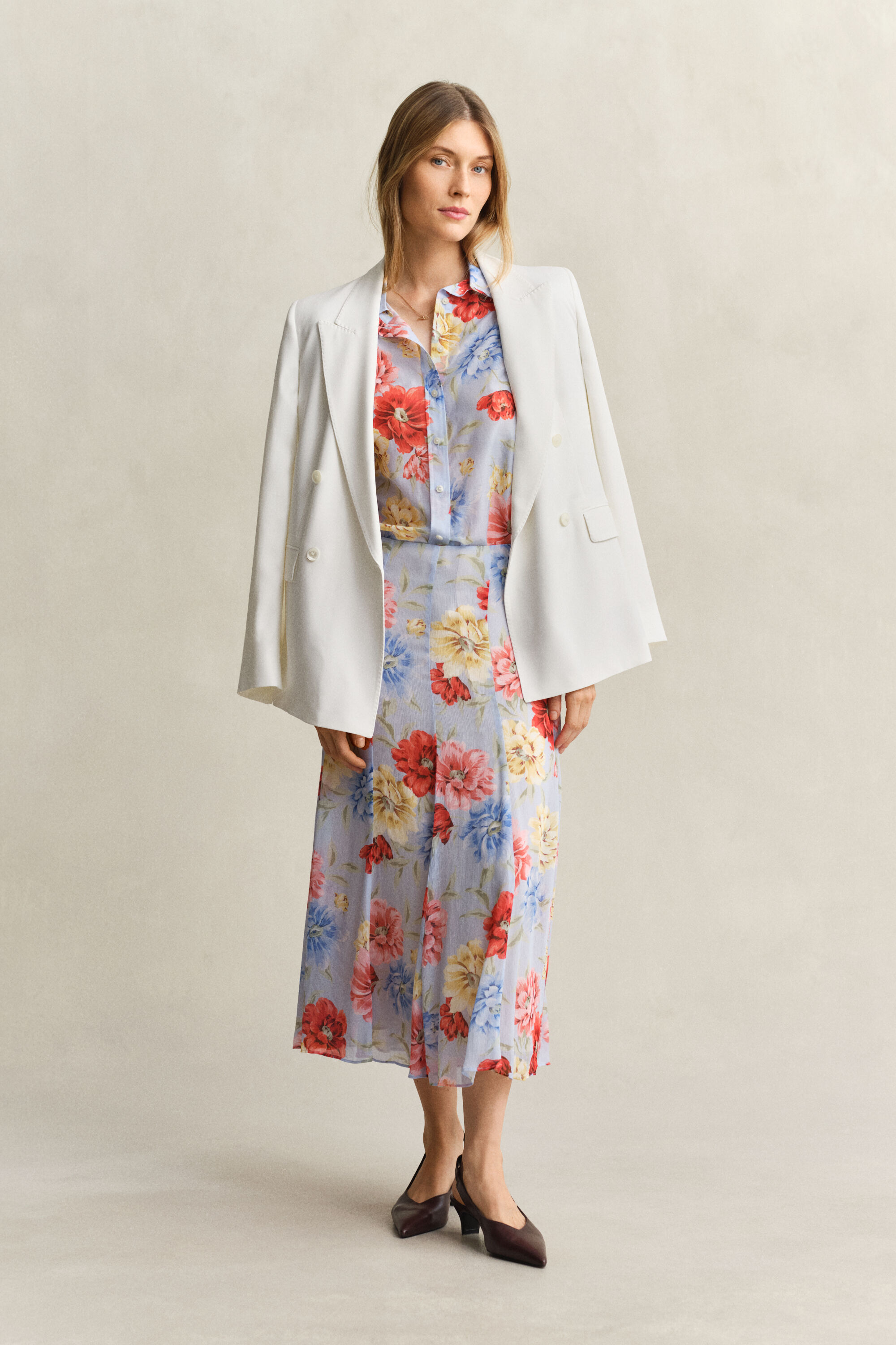 Baumwoll Seiden Bluse mit Blumenprint