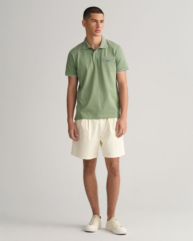 3-Color Tipped Piqu&eacute;-Poloshirt