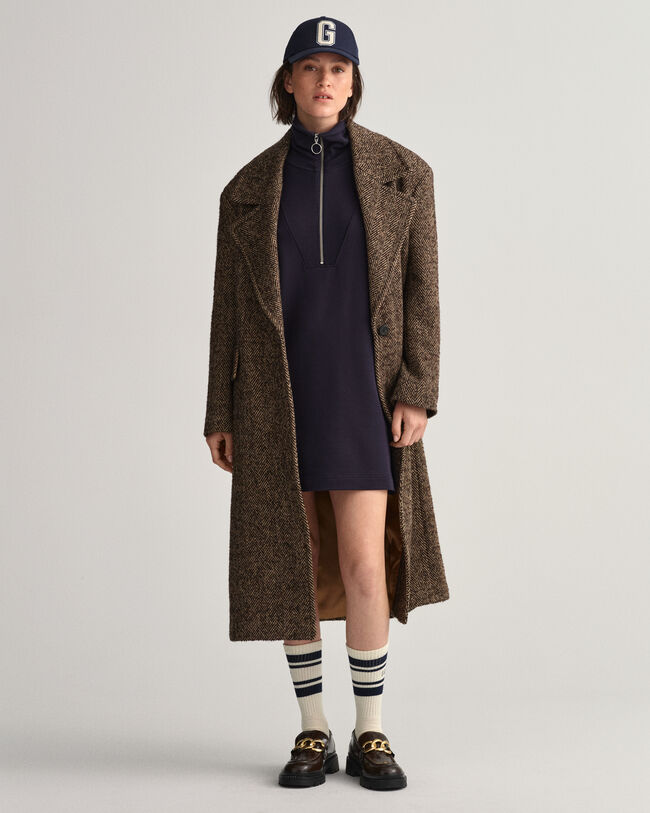 Sweatkleid mit halblangem Reißverschluss