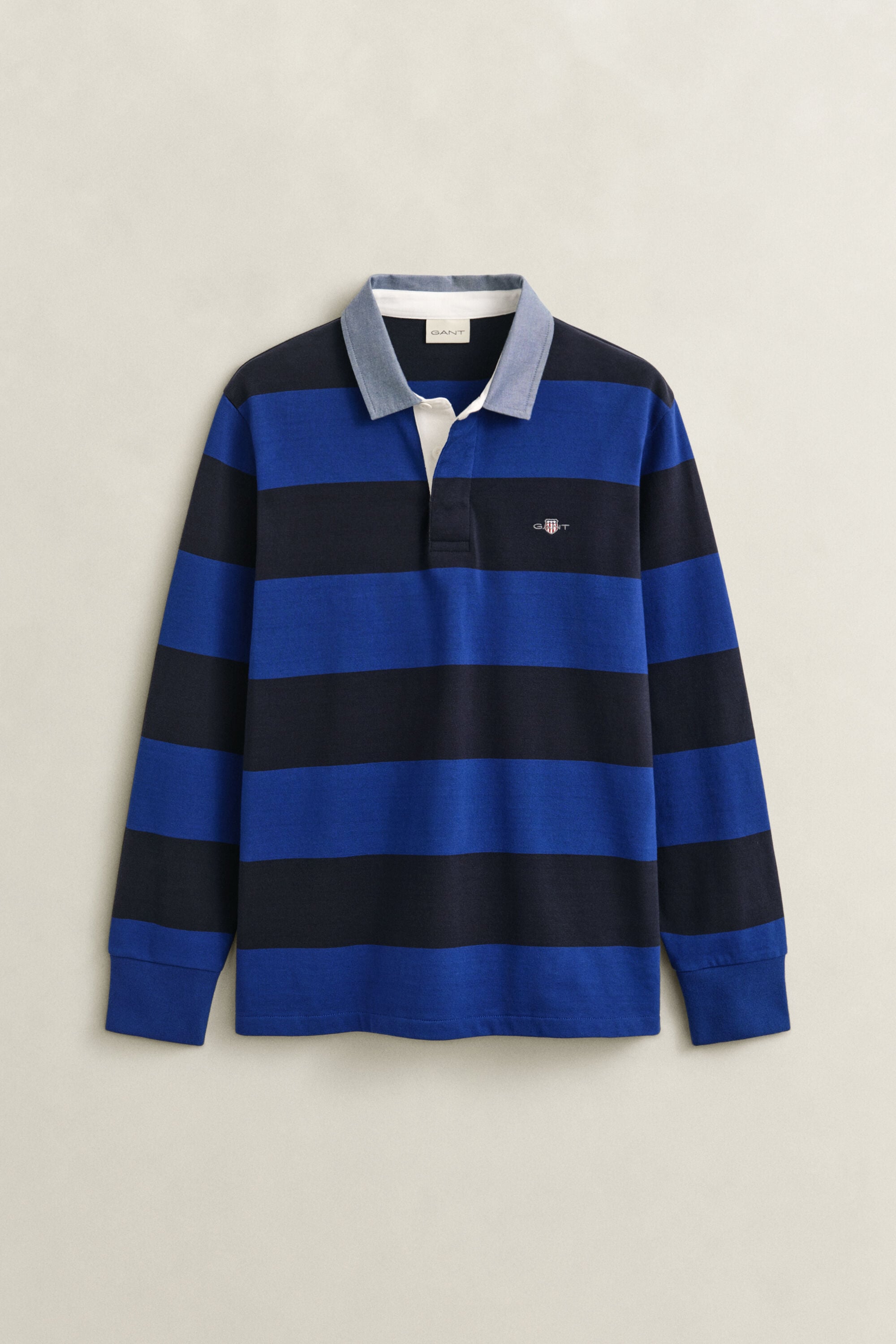 Gestreiftes Heavy Rugger mit Chambray-Kragen