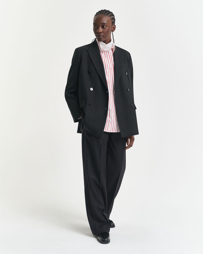 Regular Fit Classic Popeline Bluse mit Streifen