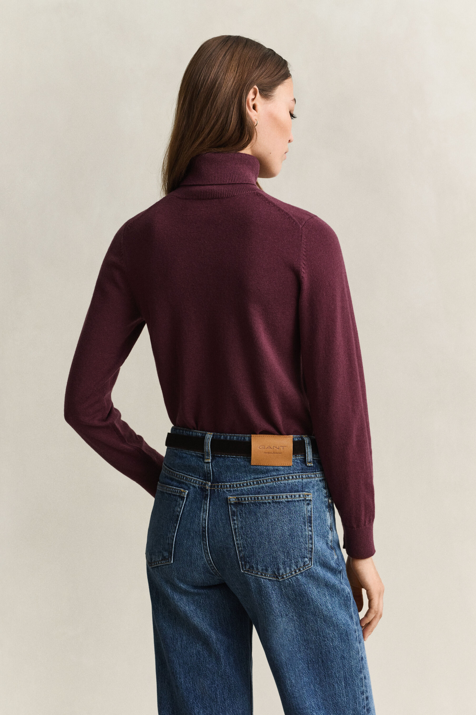 Rollkragenpullover aus Wolle und Biobaumwolle