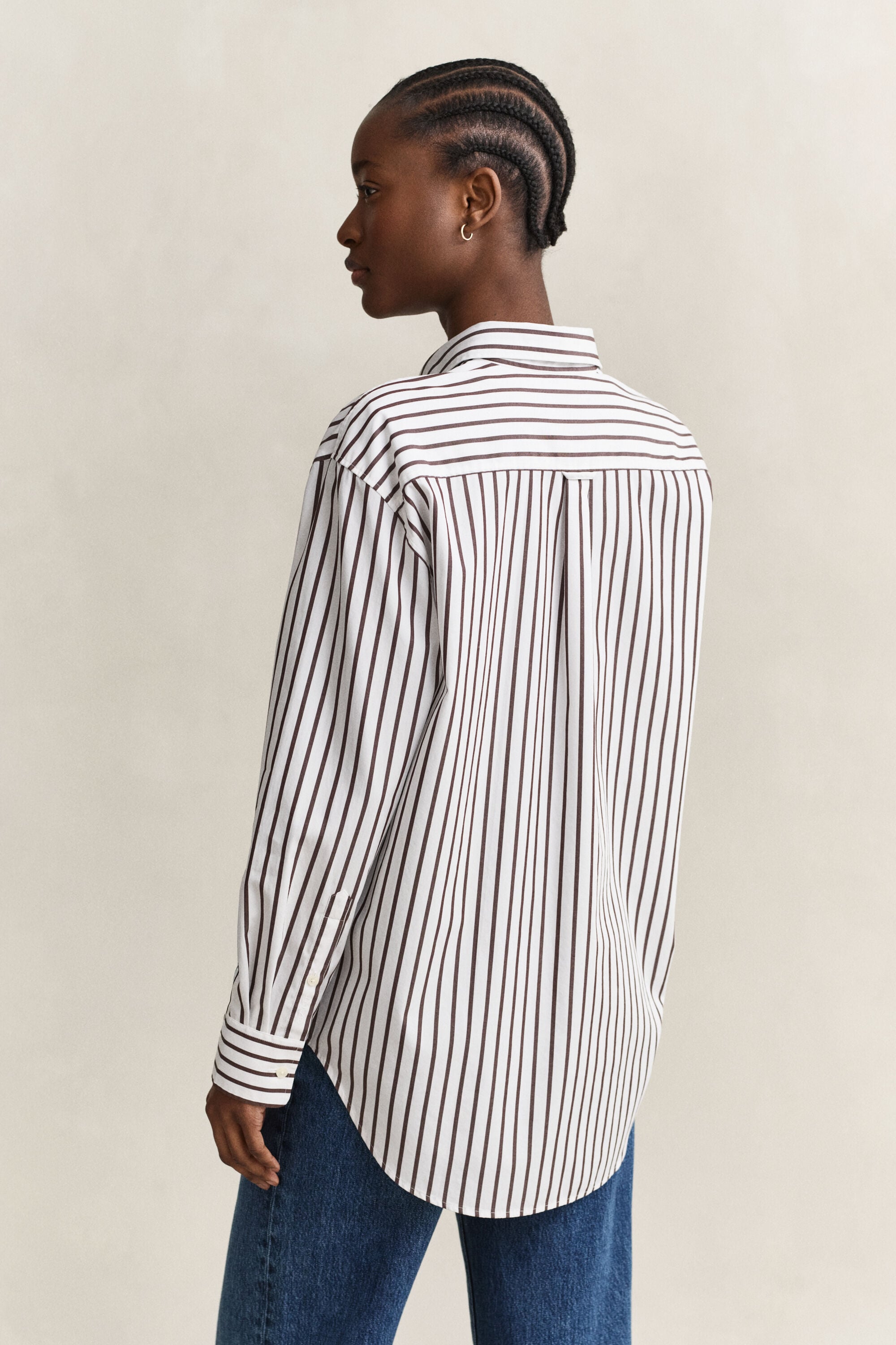 Relaxed Fit Classic Popeline-Bluse mit Streifen