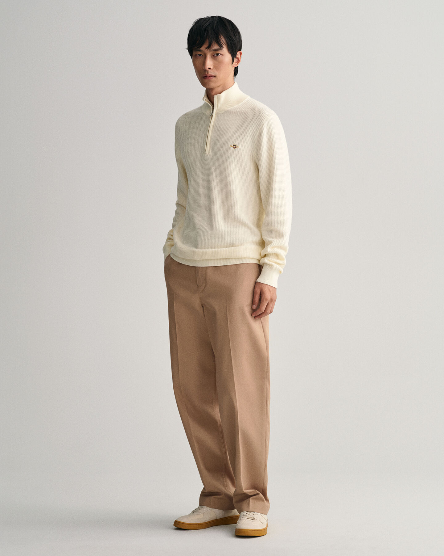 Textured Baumwoll Troyer