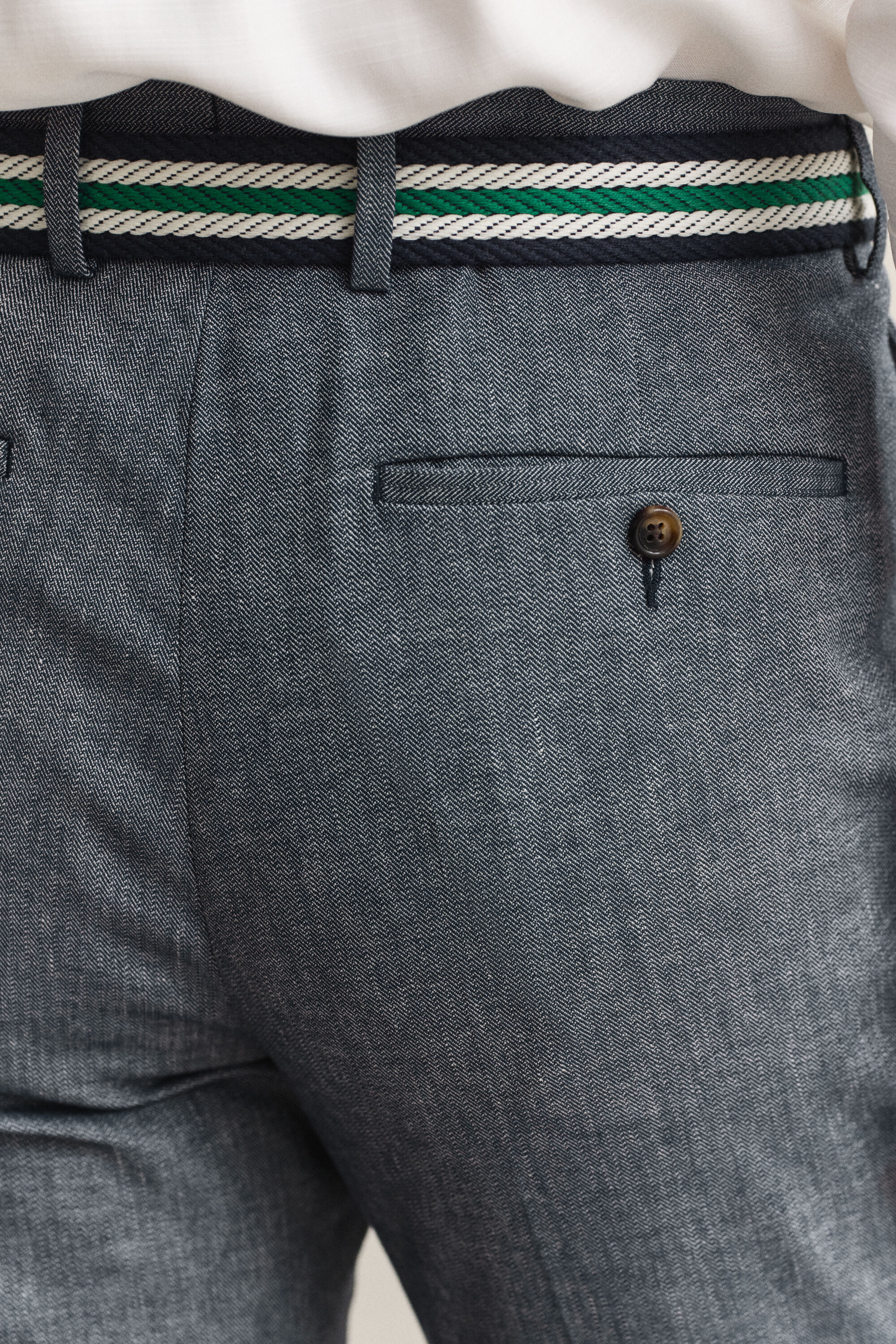 Indigo Herringbone Anzughose