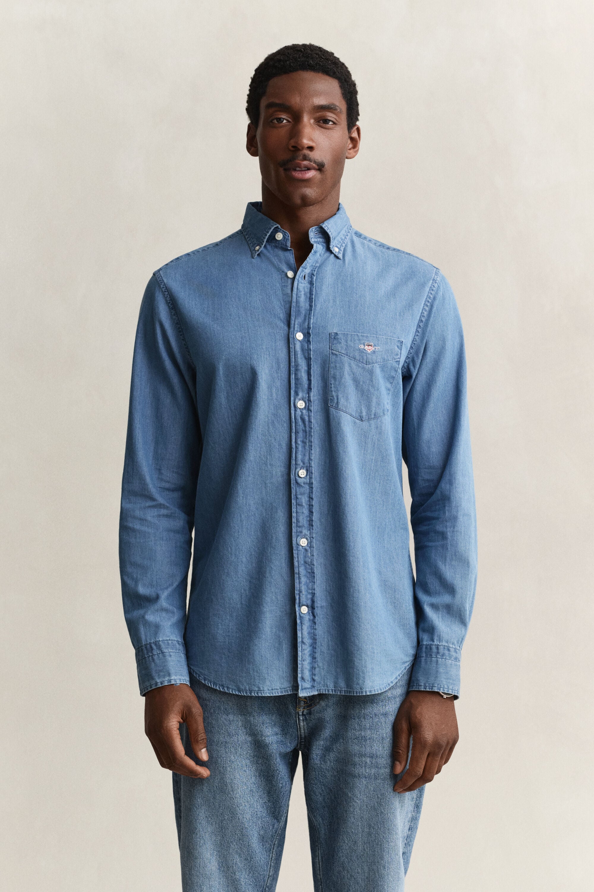 Regular Fit Indigo Hemd