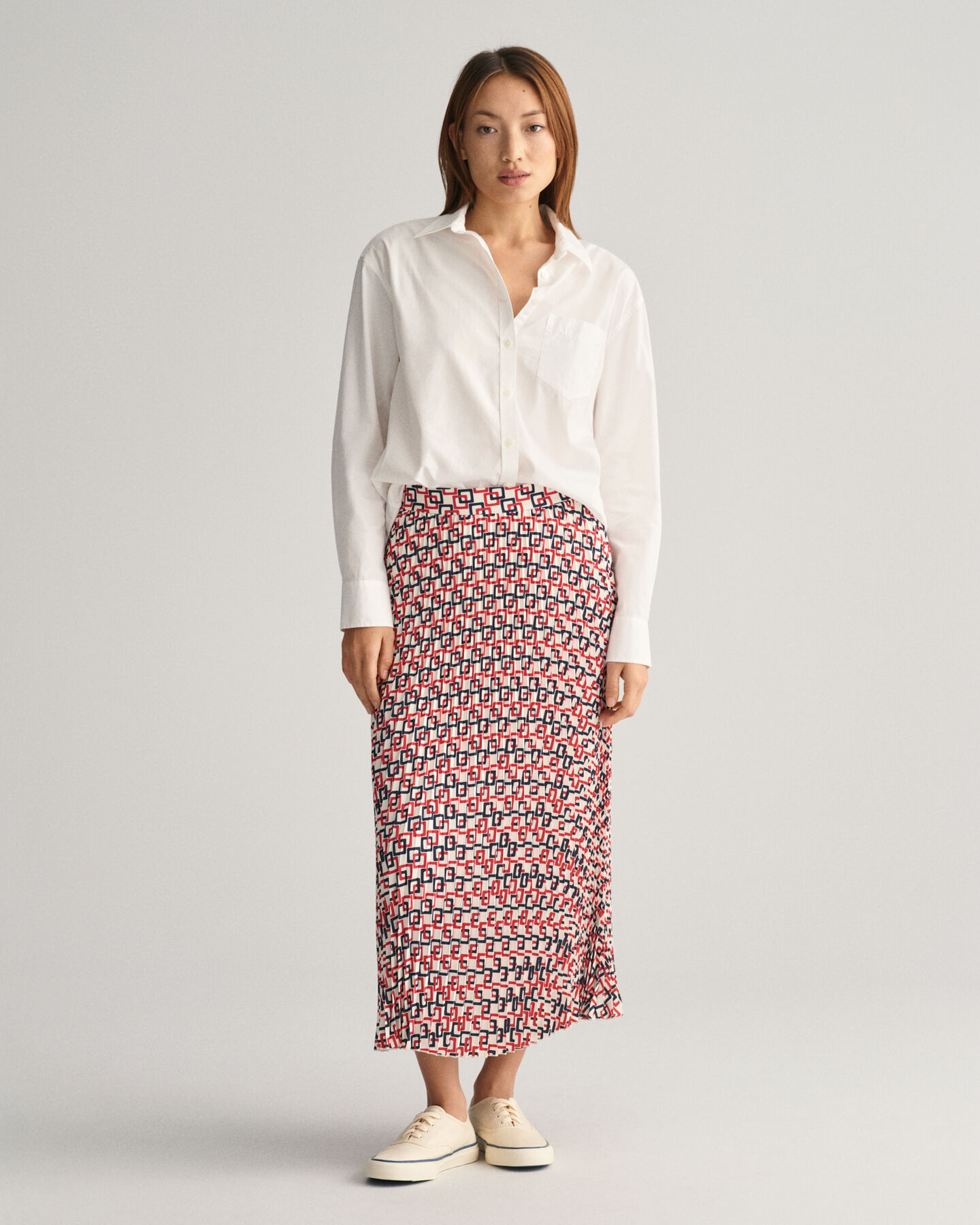 Faltenrock mit geometrischem Print