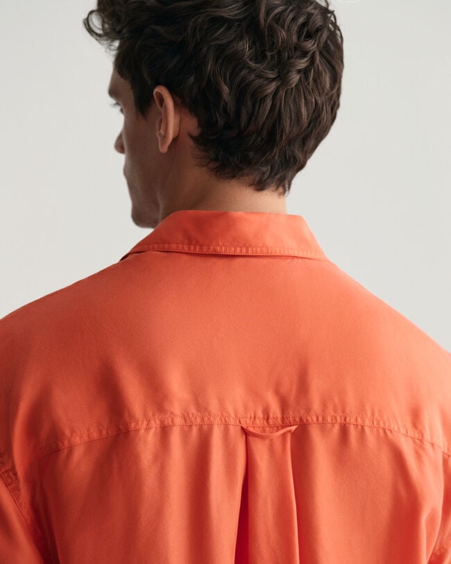 Relaxed Fit Washed Silk Kurzarmhemd