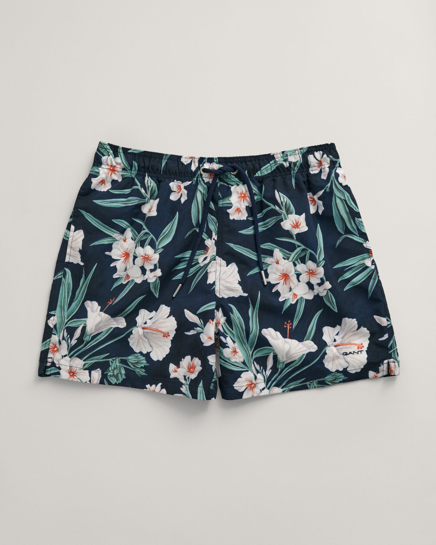 Badeshorts mit Oleander-Print
