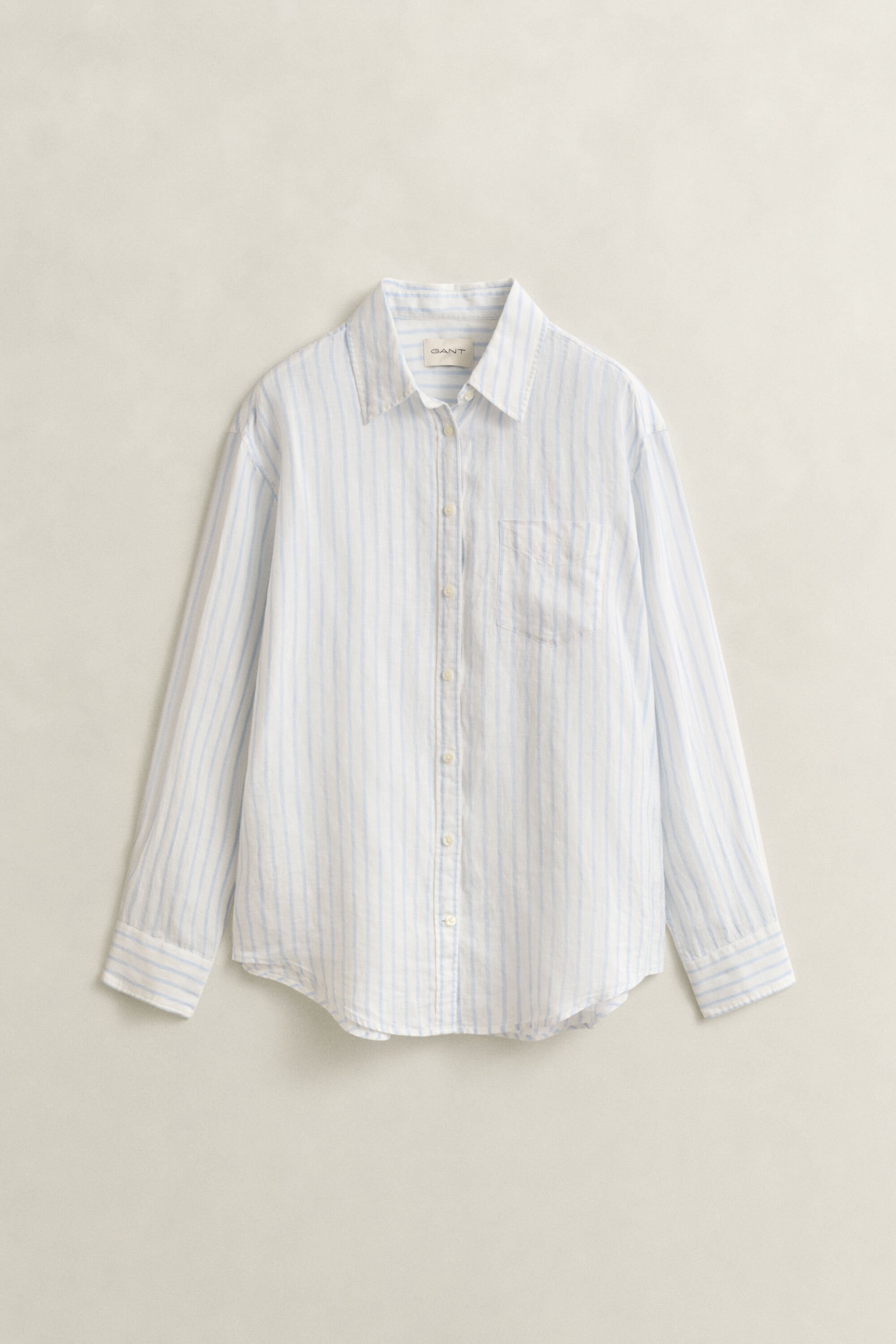 Relaxed Fit Leinen Bluse mit Streifen
