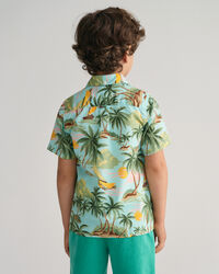 Kids Palm Print Kurzarmhemd aus Baumwolle