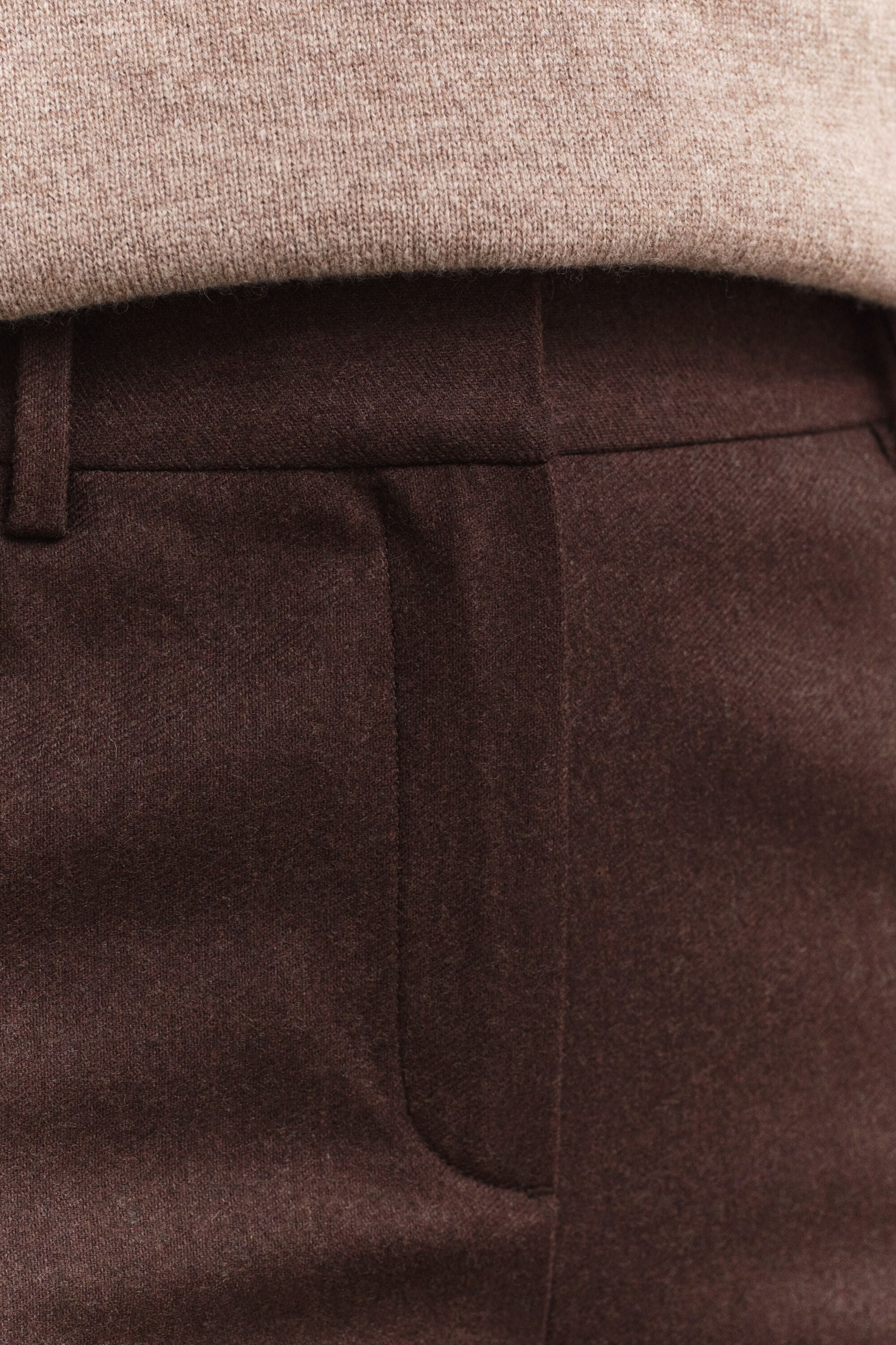 Ausgestellte Slim Fit Flanellhose