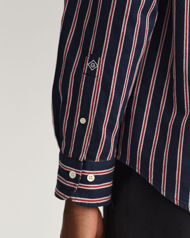 Relaxed Fit Dobby Hemd mit Streifen