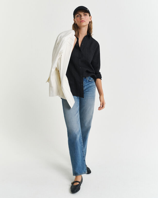 Relaxed Fit Leinen Bluse