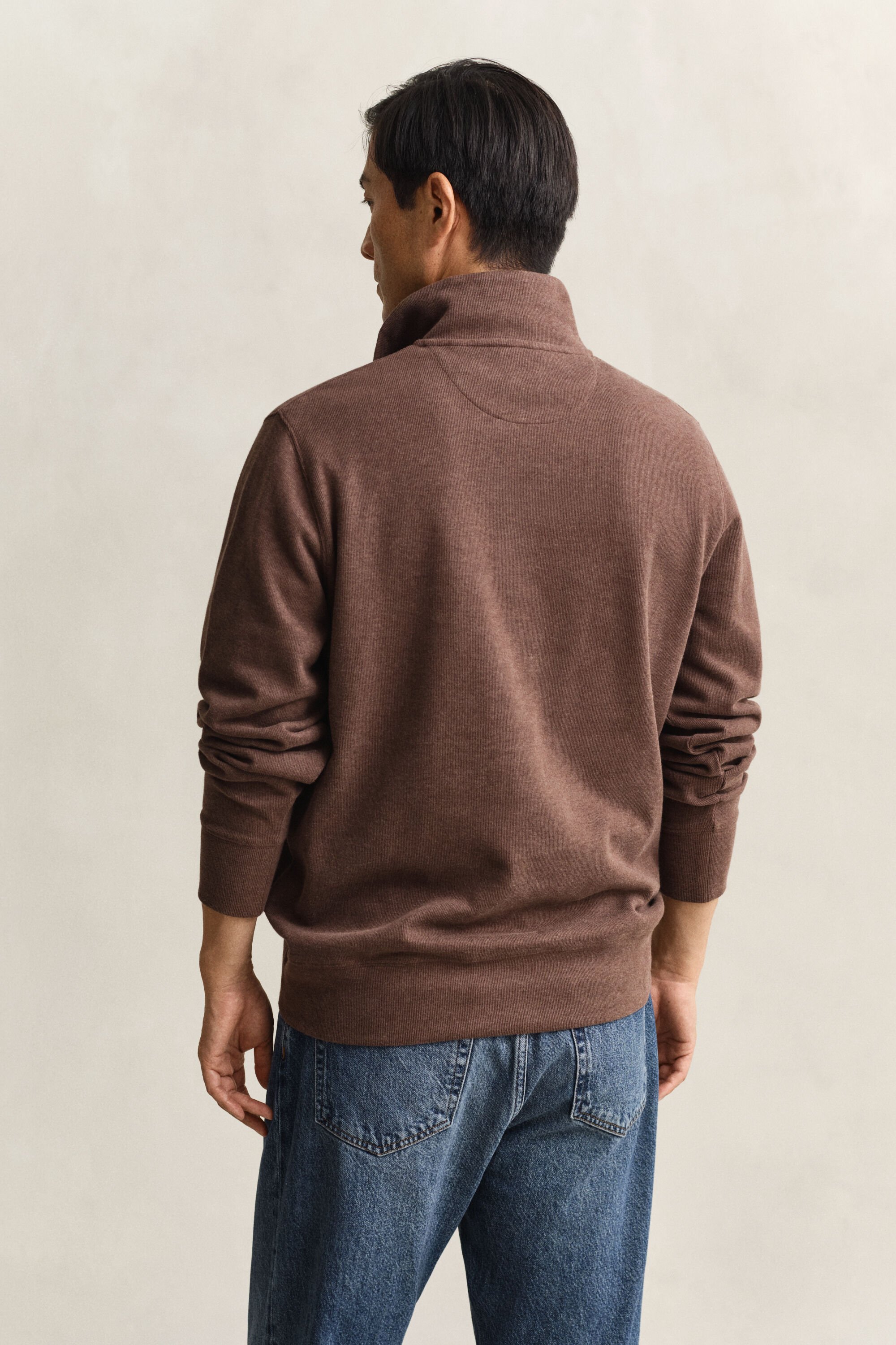 Sacker Rib Sweatshirt mit Reißverschlusskragen