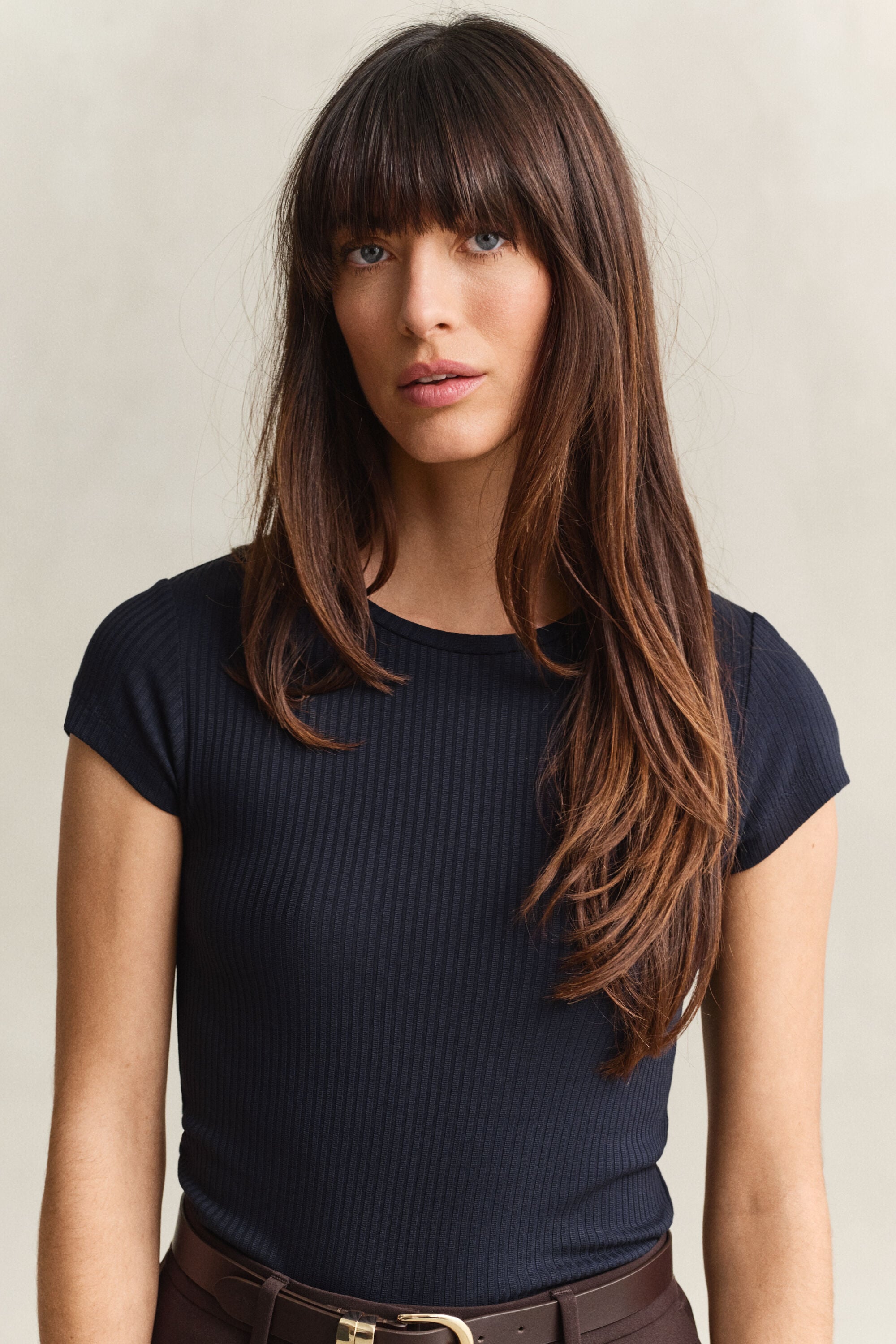 Geripptes Slim Fit T-Shirt