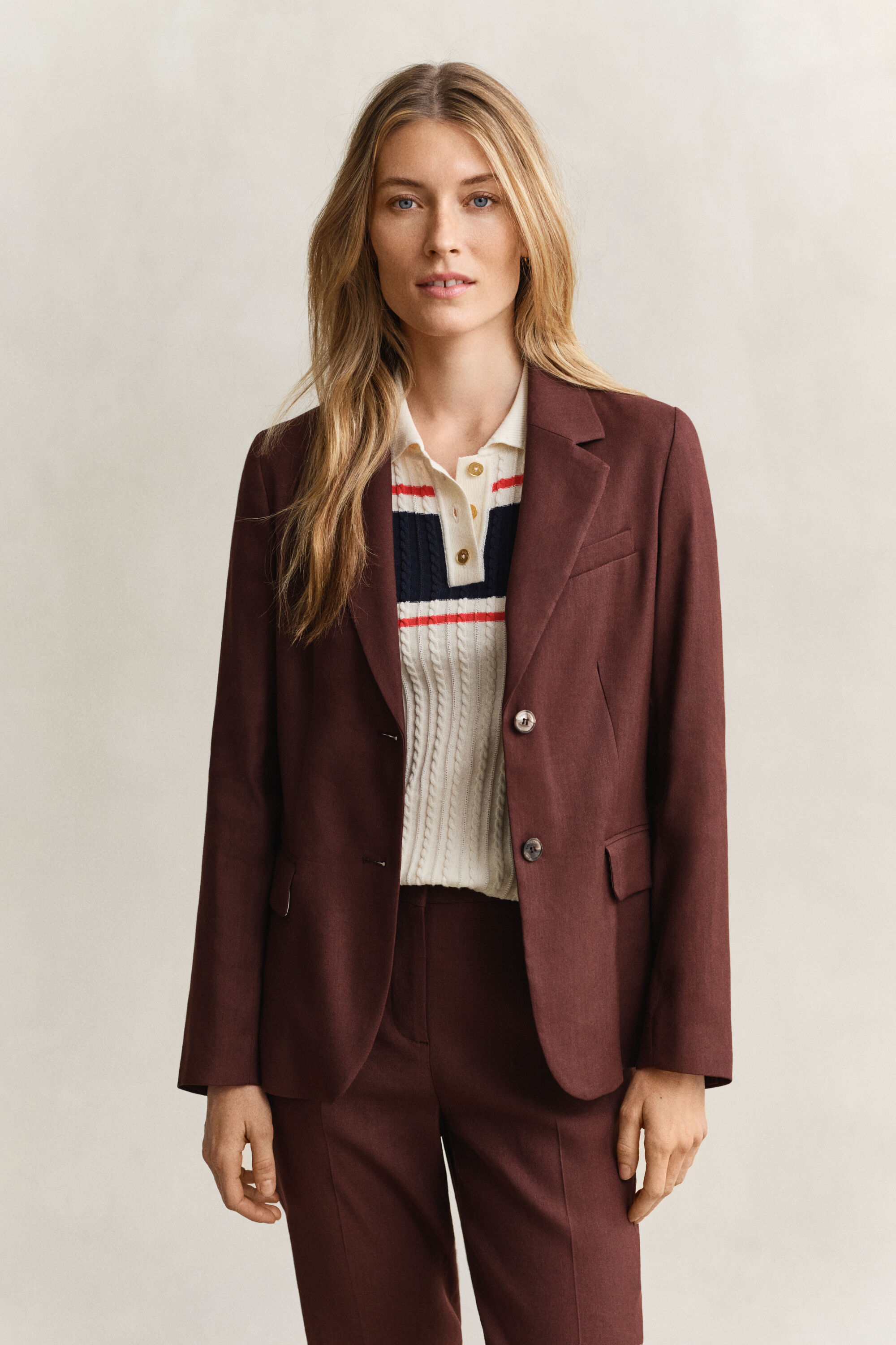 Stretch-Blazer aus Leinen