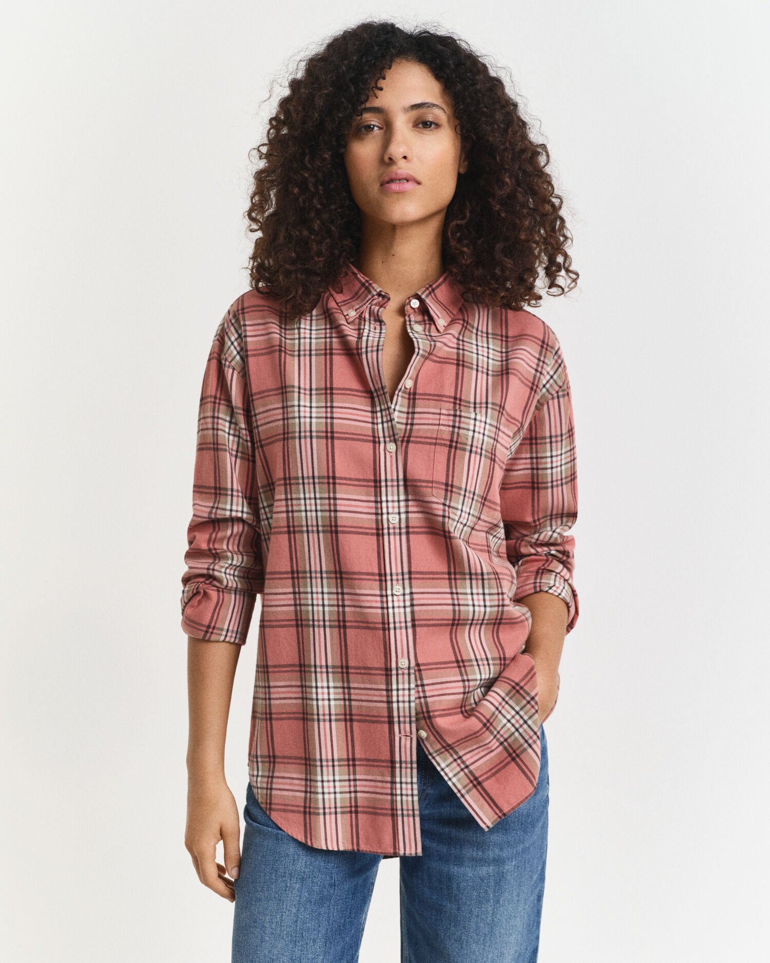 Relaxed Fit Flanellbluse mit Karomuster