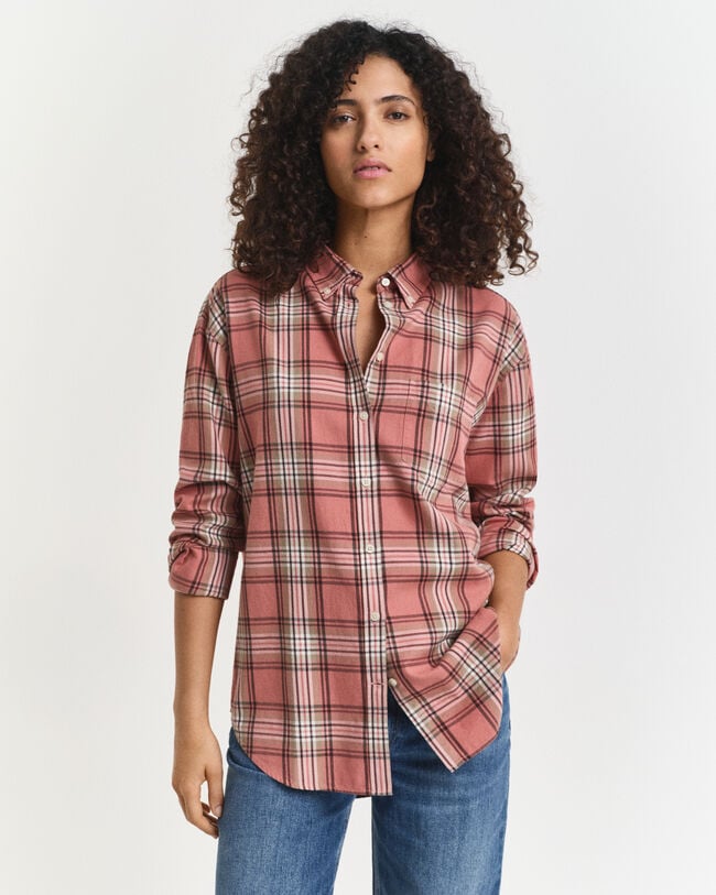Relaxed Fit Flanellbluse mit Karomuster