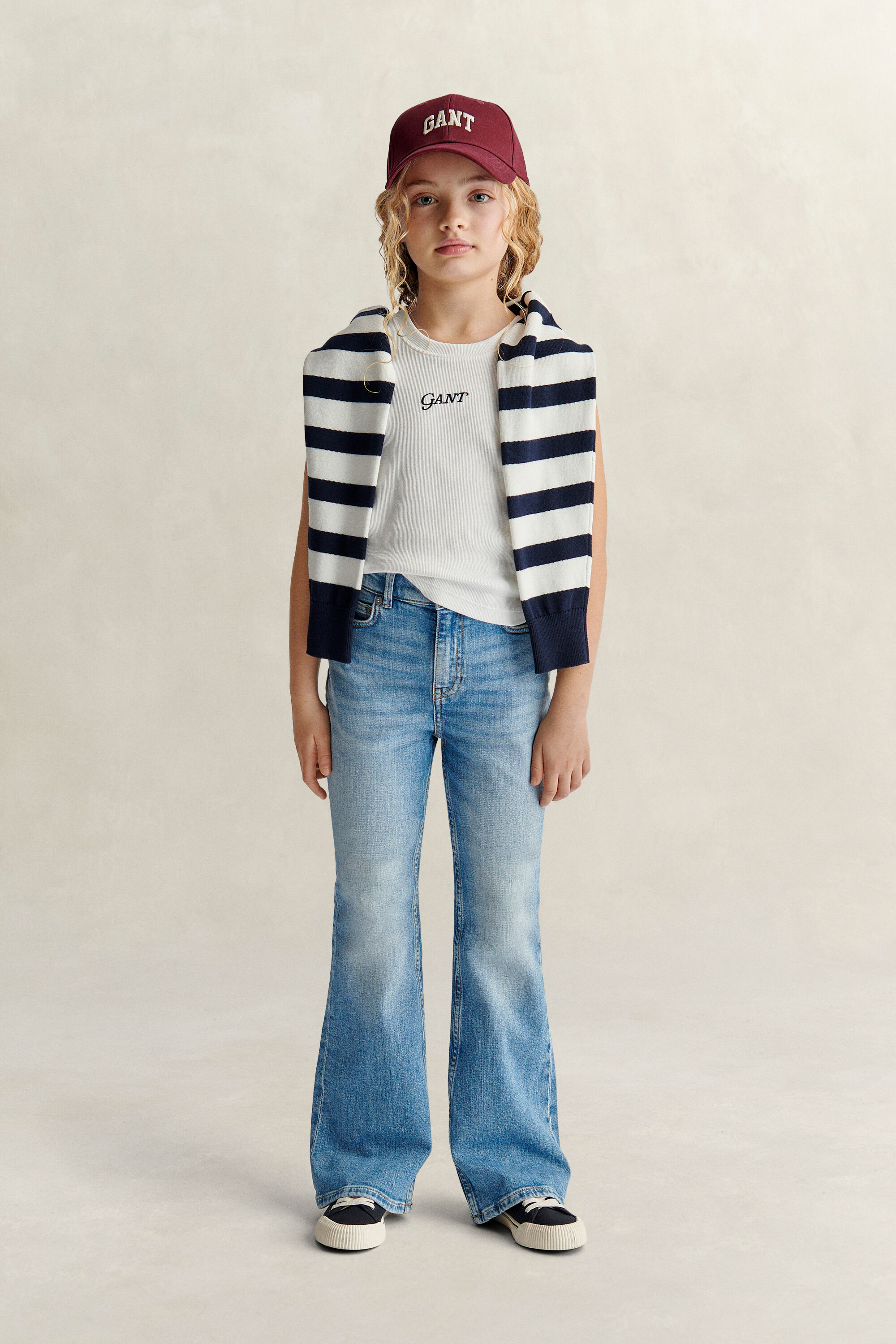Teen Girls Geripptes Top