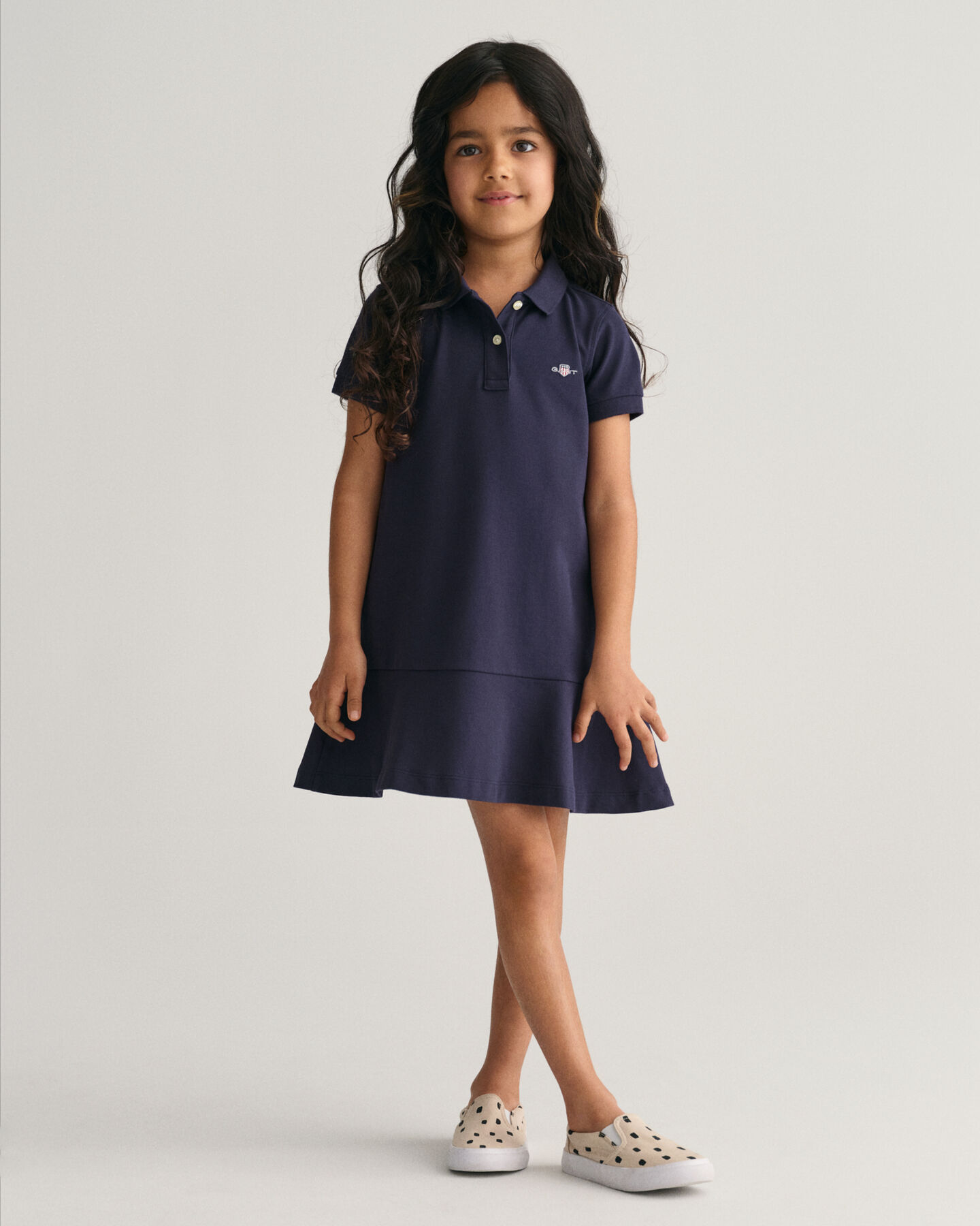 Girls Piqu&eacute; Flounce Kurzarmkleid