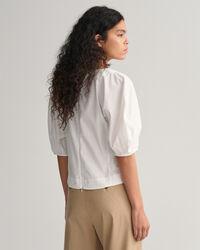 V-Neck Shirt mit Ballonärmeln