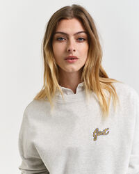 Script Graphic Rundhals-Sweatshirt