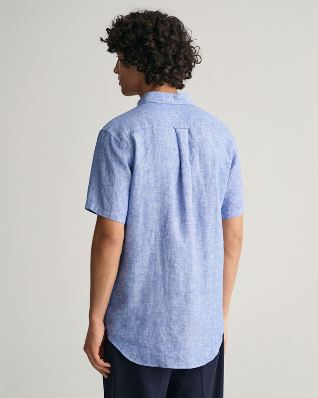 Regular Fit Leinen Kurzarmhemd