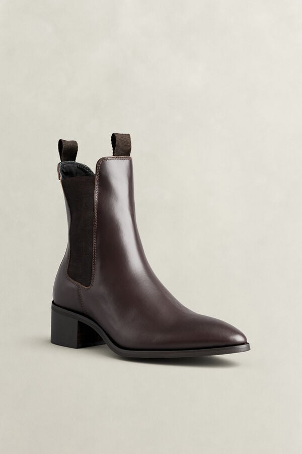 St Broomly Leather Chelsea Boots — DARK BROWN