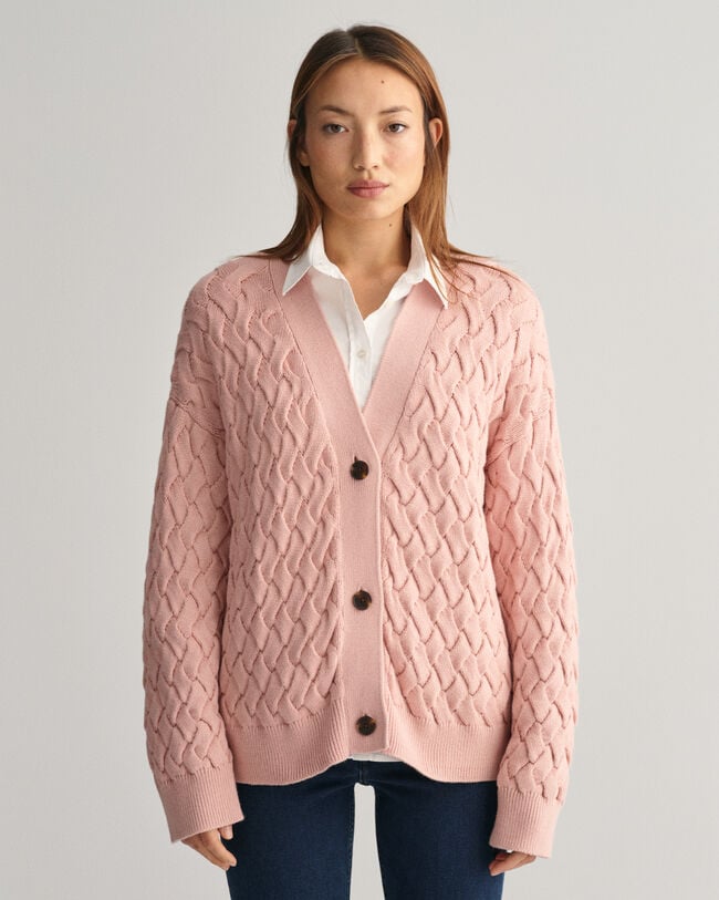 Textured Baumwoll Strickjacke