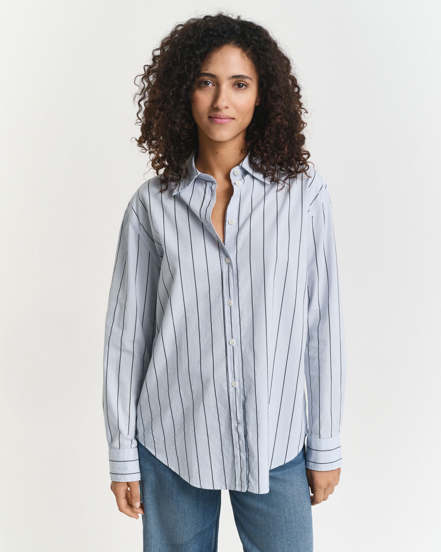 Gestreifte Relaxed Fit Luxury Oxford-Bluse