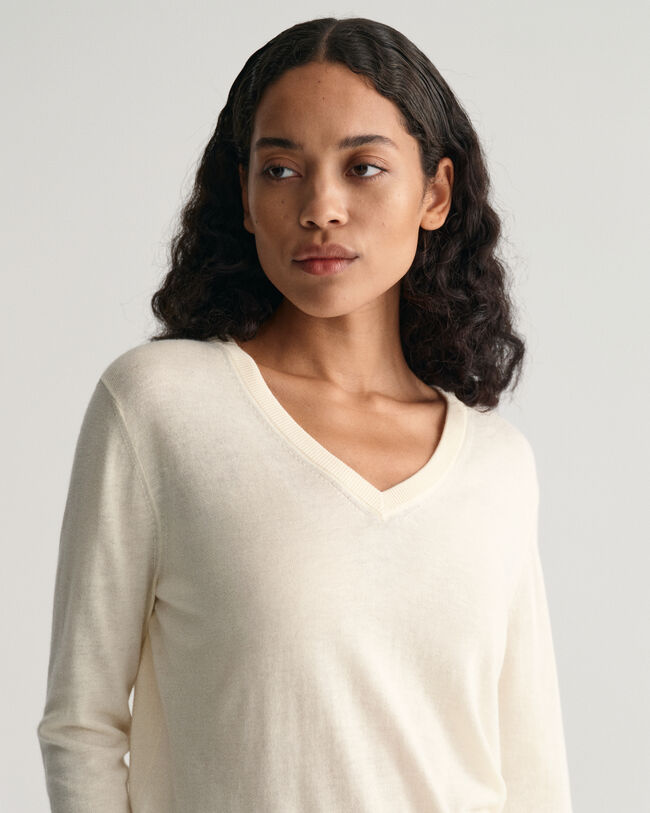 Feinstrick V-Neck Pullover