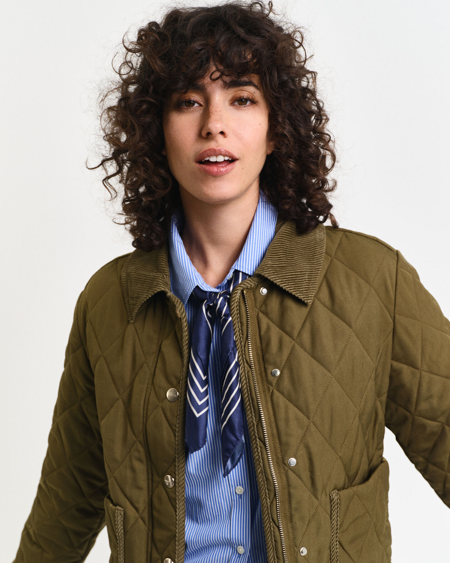 Steppjacke mit Corddetails