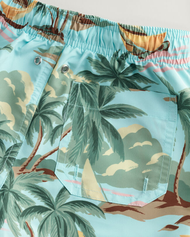 Boys Hawaiian Print Badeshorts