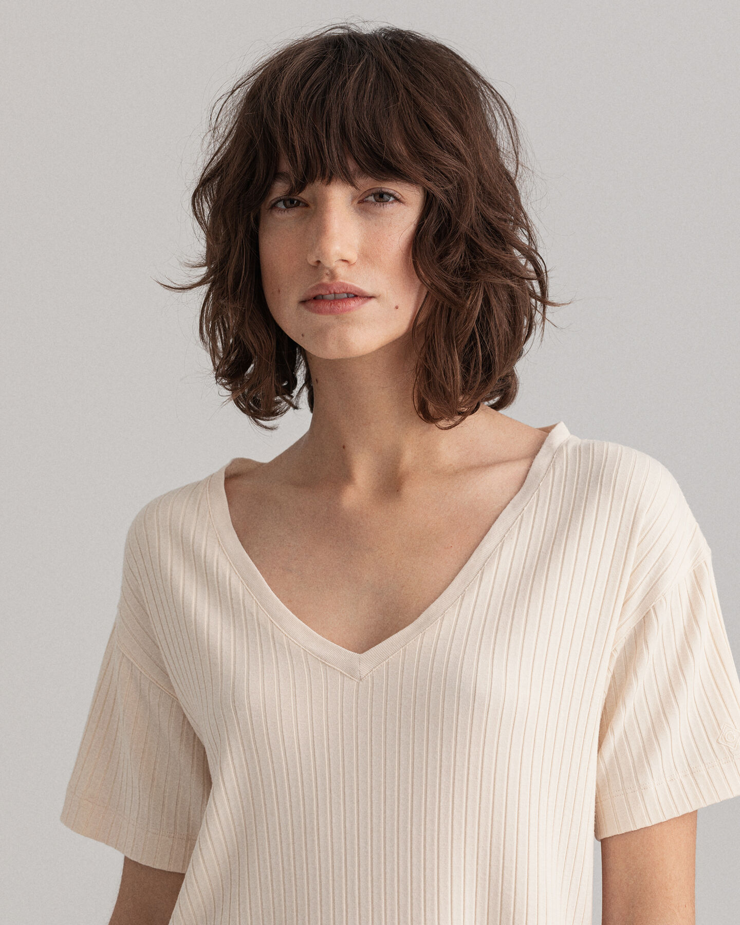 Detail Langarm-T-Shirt mit Schlitz