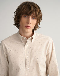 Slim Fit Dobby Hemd mit Punkten