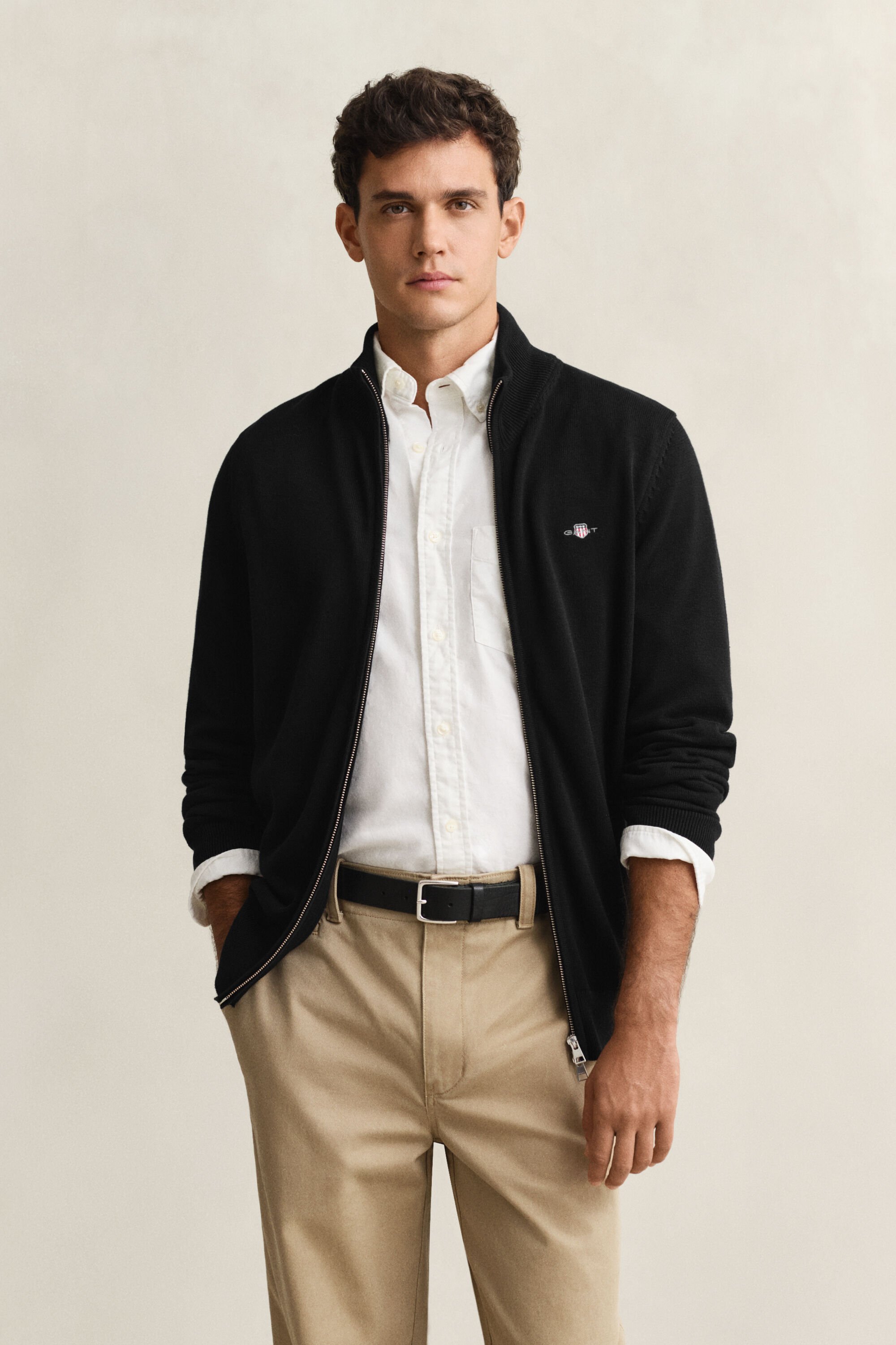 Casual Cotton Strickjacke mit Reißverschluss